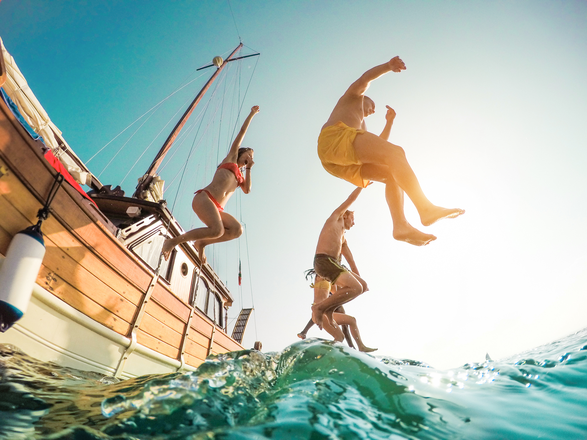 People enjoying a trip